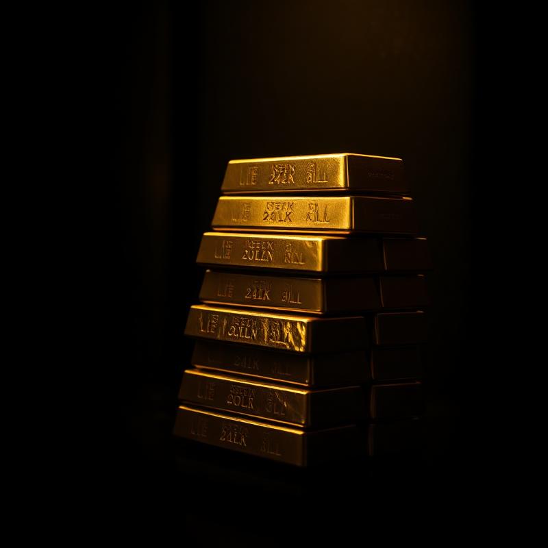 Stacked gold bullion bars